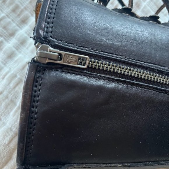 Frye Lace Up Tall Black Leather Combat Boots - 5.5 - Picture 9 of 12